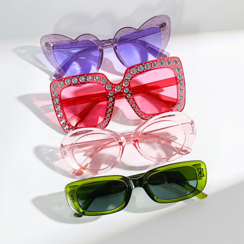 Sunovelties 8 Mixed Multicolor Style Party Sunglasses Retro Colored Party Favors Bulk Classic Costume Glasses for Women - Image 5
